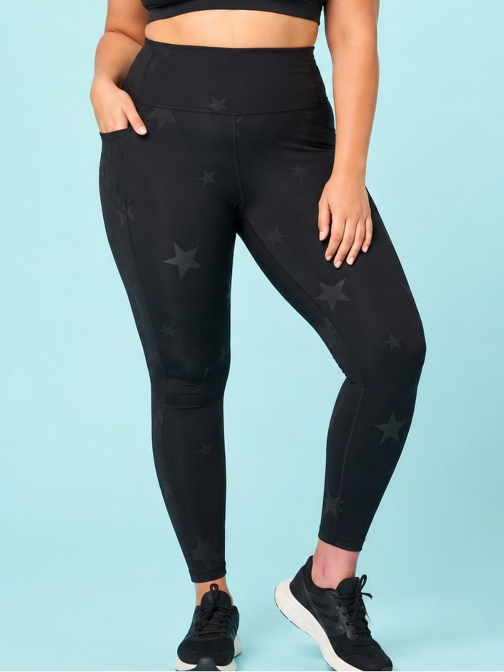 GAP Black High-Waist Star-Print Leggings